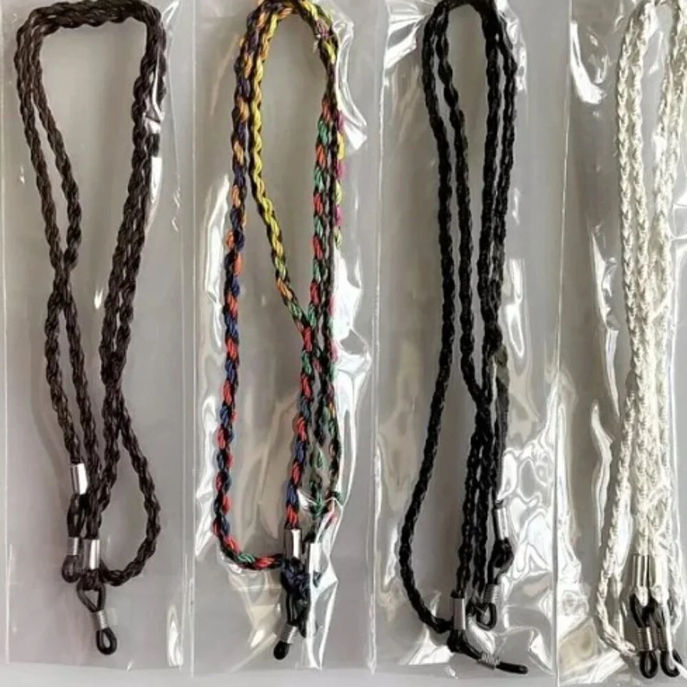 BRAIDED ROPE EYEGLASS CORDS 4 PACK MULTI COLORS NEW
